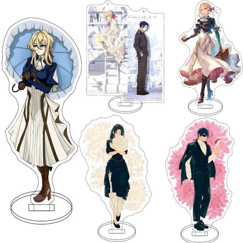 16CM Anime Acrylic Stand Violet Evergarden ‌Claudia Hodgins Gilbert Bougainvillea Violet Evergarden Cos Figure Ornaments Gifts