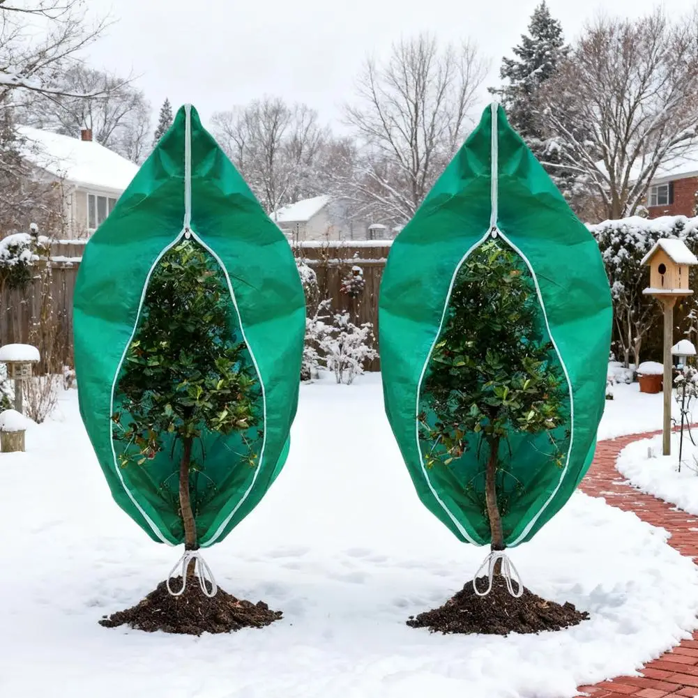 4개/세트 겨울 식물 서리 방지 커버, 두꺼운 부직포 나무 및 정원 방한 재킷 Pl W6P5
