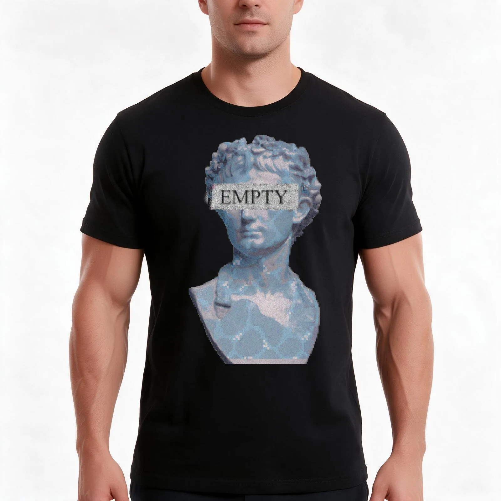 EMPTY T-Shirt, Summer Casual Cotton Tee, Oversized Streetwear Tops, Vintage Graphic Print, Loose Fit Short Sleeve, 100% Cotton