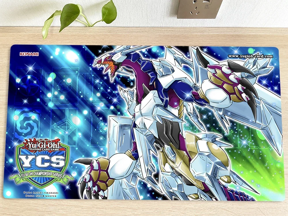 YuGiOh tappetino da gioco Crystal Wing Synchro Dragon TCG CCG Mat tappetino da gioco per carte collezionabili tappetino da tavolo tappetino da gioco