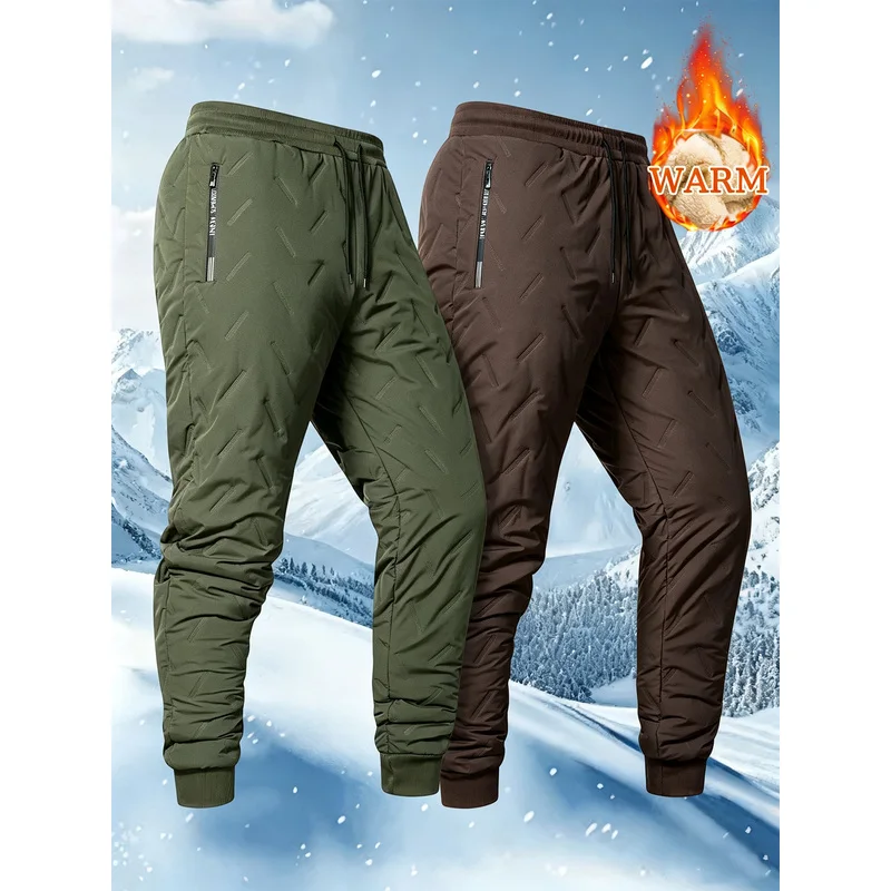 2-Pack Men's Clothing Pants Casual Adult Clothes 2026 Baggy With Zipper Pockets Jogger Women's Sports Winter Windproof And Warm