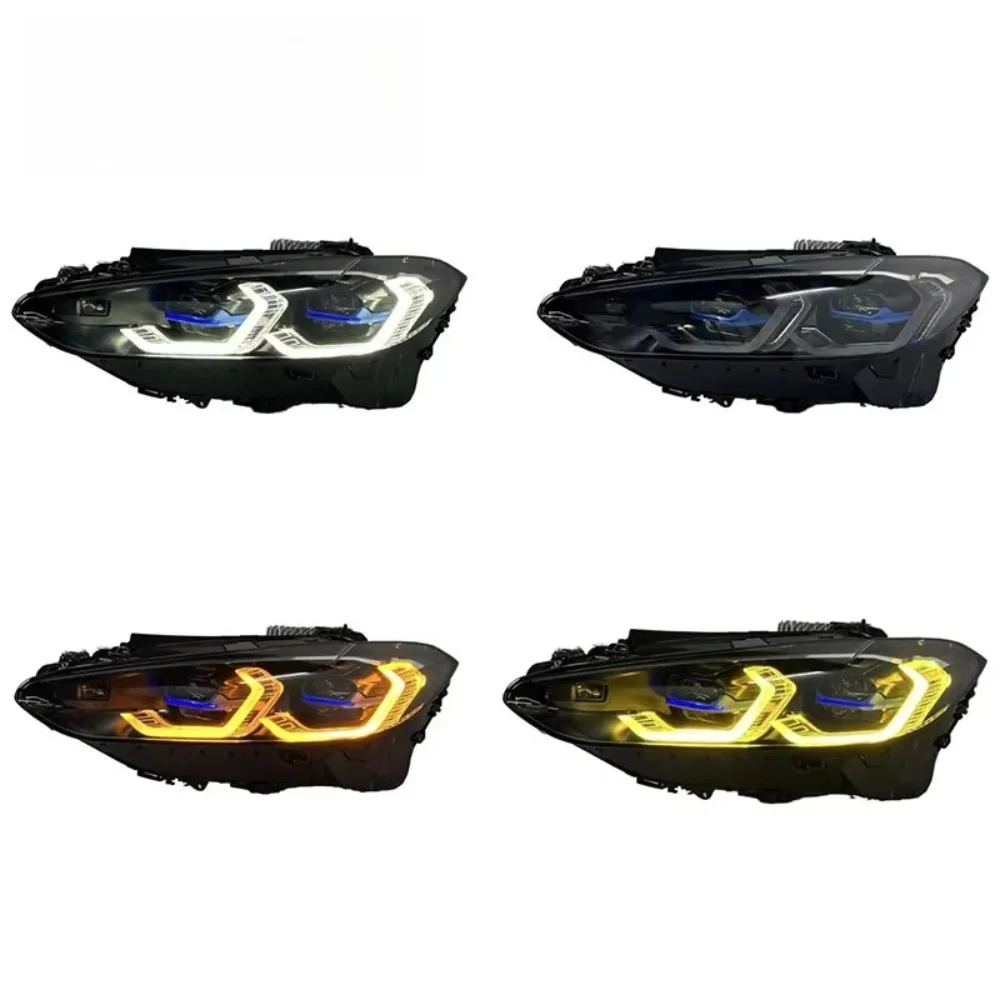 HETOP G22 Headlights 2021-2025 Triple Color Yellow White Amber System 4 Series M3 M4 G23 G80 G82 Upgrade LED DRLfor