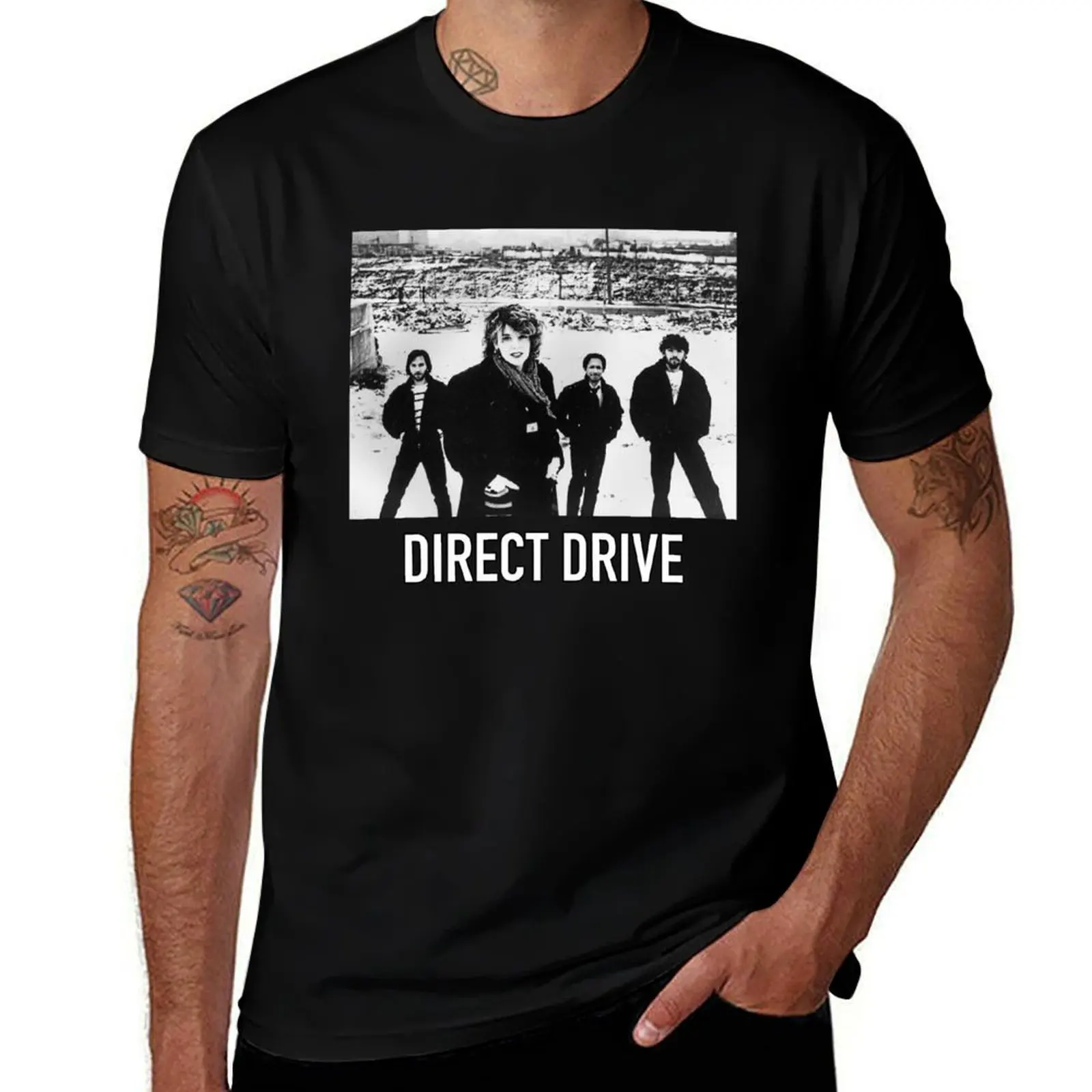Direct Drive ; a Brit Funk Band formed in 1980's London T-Shirt Tough Fabric Work Tee