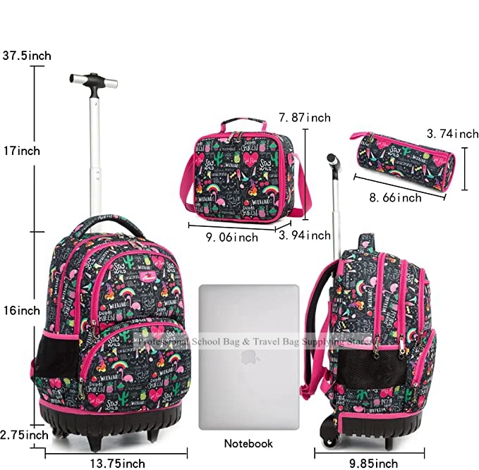 School Rolling backpack for girls kids School Trolley Bag for boys School Wheeled backpack Bag Rolling School bag with wheels