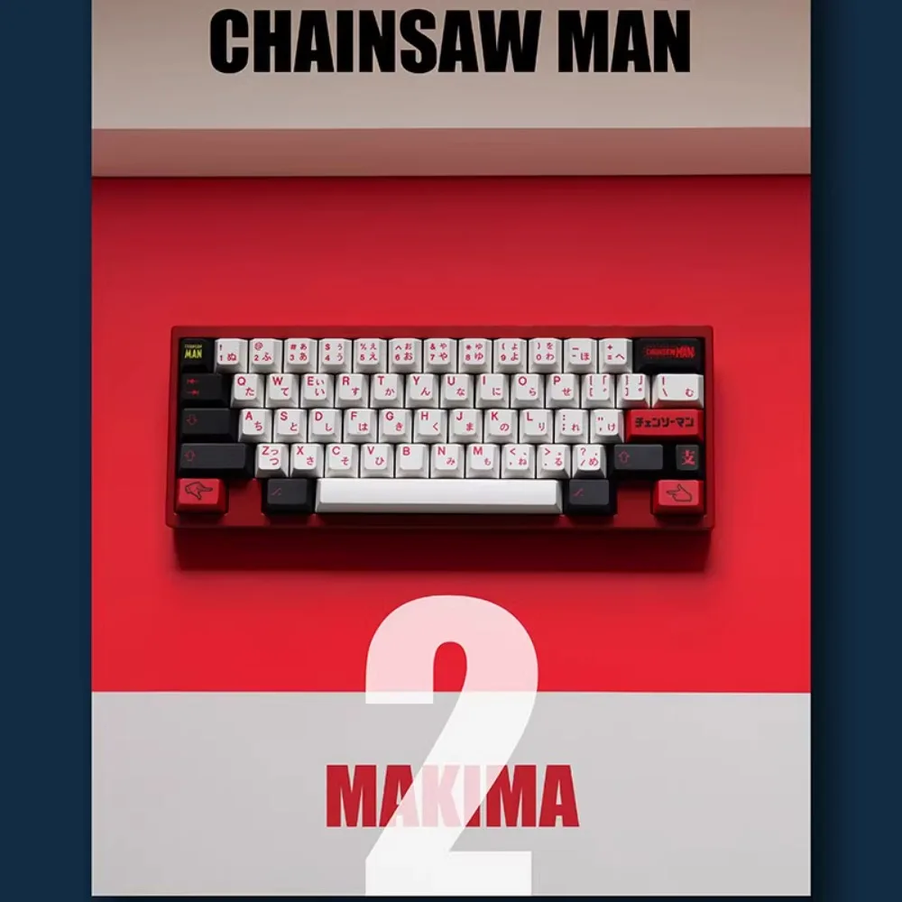 Chainsaw Man Theme Keycap Set PBT Custom MAKIMA Anime Keyboard Cap Cherry Profile Japanese Gaming KeyCap for Mechanical Keyboard