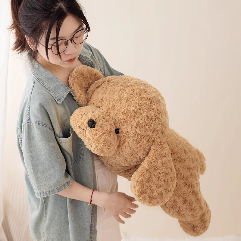 42cm-118cm Simulation Huge High Quality Soft Teddy Dog Plush Doll Pillow Brown White Long Plush Animal Plush Toy Home Decoration