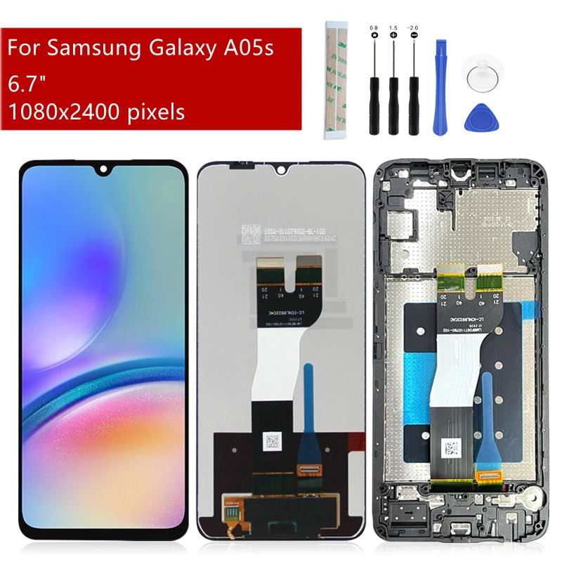 

For Samsung Galaxy A05s Display LCD Touch Screen Digitizer Assembly With Frame For Samsung A057 Lcd Replacement Parts 6.7"