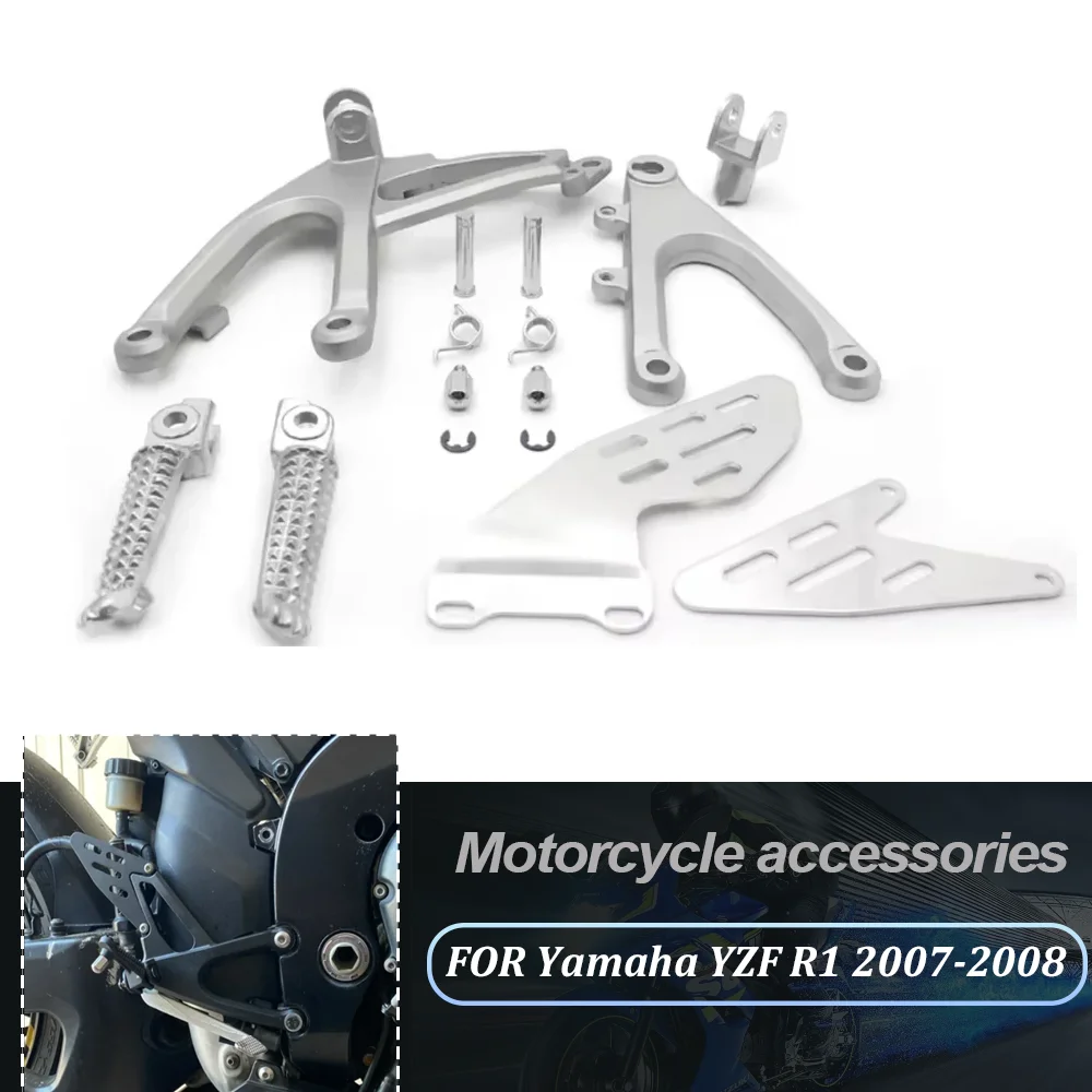 For Yamaha YZFR1 YZF R1 YZF-R1 2007-2008 Motorcycle Accessories Black Front Rider Bracket Foot Peg