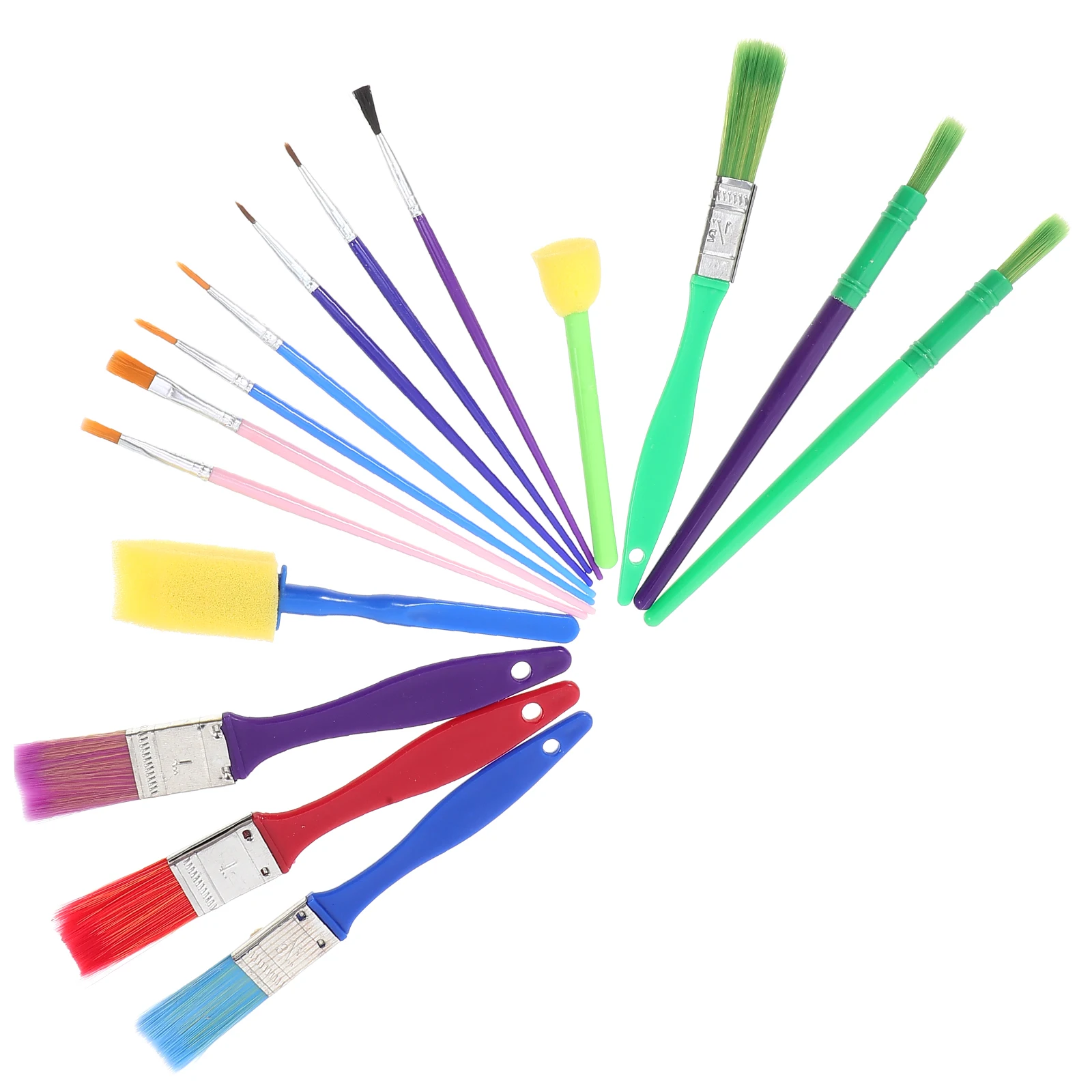 

15 Oil Painting Brush Set Comfortable Handle Wear Resistant Watercolor Portable Travel Plastic Art Supplies Beginner Gift