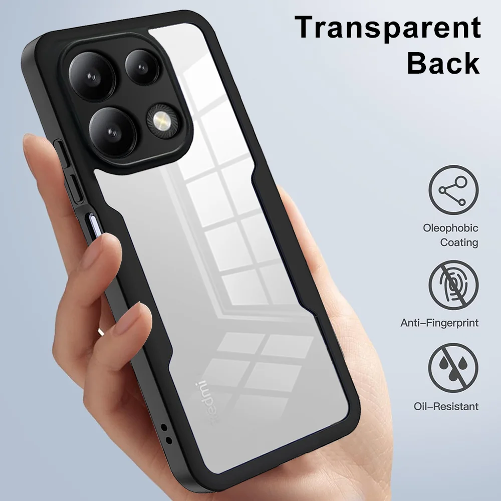 Double Protection Thin Film Case For Xiaomi Redmi Note 13 12 11 Pro Mi 14 Pro 13 13T 12 11 11T Ultra-thin Transparent TPU Cover