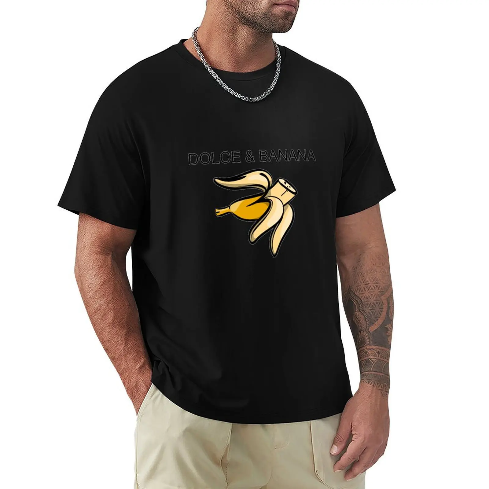 Dolce And Banana T Shirt, Funny Cute Graphic Design Banane T-Shirt Stain Resistant Casual Tee