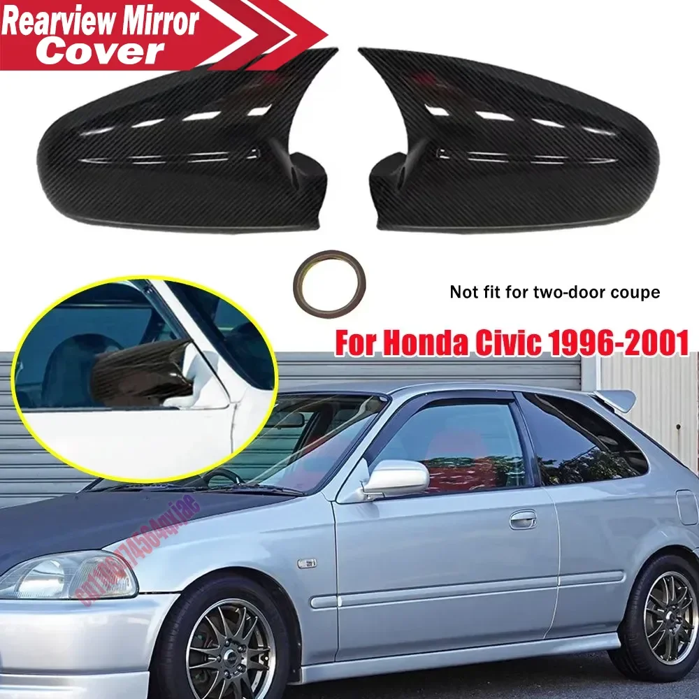 For HONDA CIVIC EK9 TYPE R 1996-2001 Exterior Door Housing Trim Adhesive Sticker ABS Car Rearview Side Mirror Cover Wing Cap