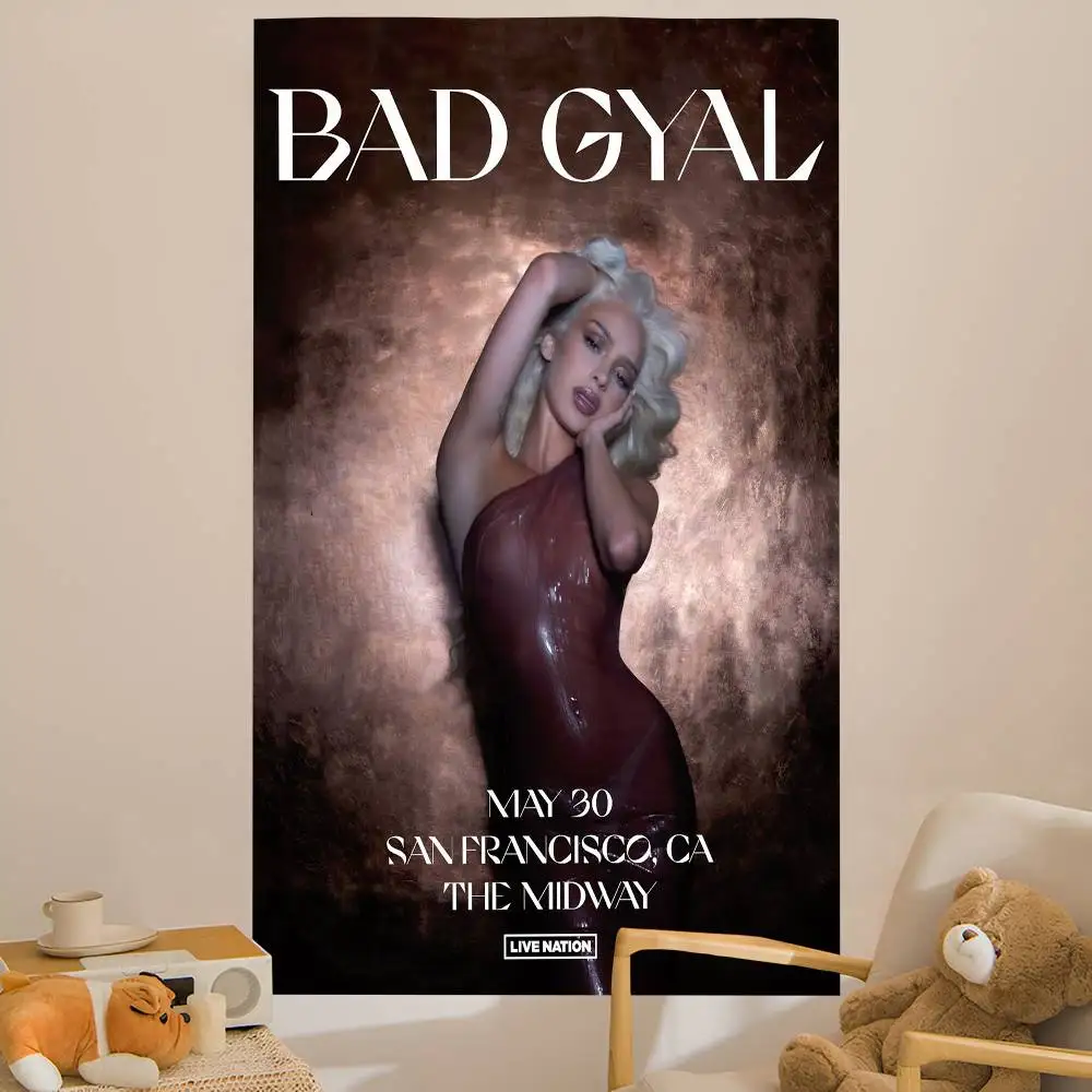 famous Singer B-bad G-gyal classic Anime Tapestry Hippie Flower Wall Carpets Dorm Decor Cheap Hippie Wall Hanging