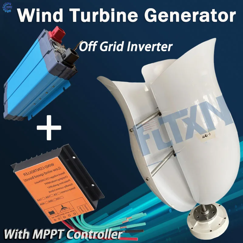 Free Energy 12V 24V 48V 220V Wind Turbine Generator Complete Set Windmill 220V Output Vertical Axis Wind Turbine Home Use 10000W