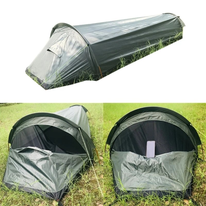 Watertight Sleeping Bag Camping Survival Bivvy Tent for Outdoor Bivy Tent, Single Person Sleeping Backpacking Bivvy Tent