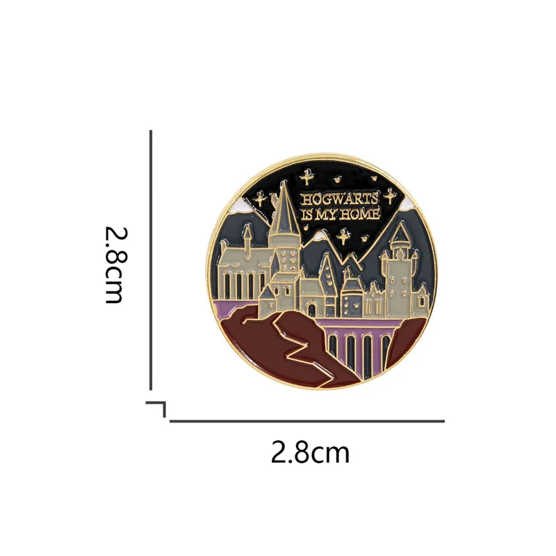 Hogwarts Wizarding Castle Badge Wizarding Academy Lapel Pin Brooch Fan Collection Gift Clothes Book Bag Accessories