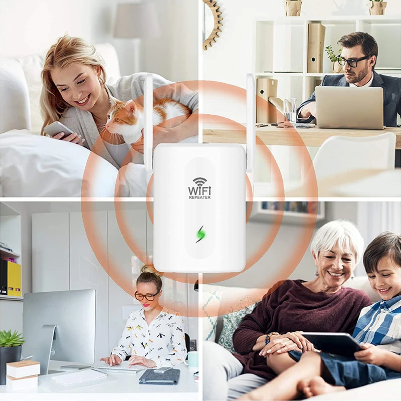 Penguat WIFI dengan Jangkauan Wi-fi Adaptor Repeater Sinyal WPS AP Mode LAN RJ45 300Mbps Wi/Fi Extender