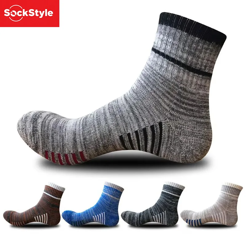 

5 пар походных носков до середины икры с двухслойной амортизацией подошвы и махровой подошвой