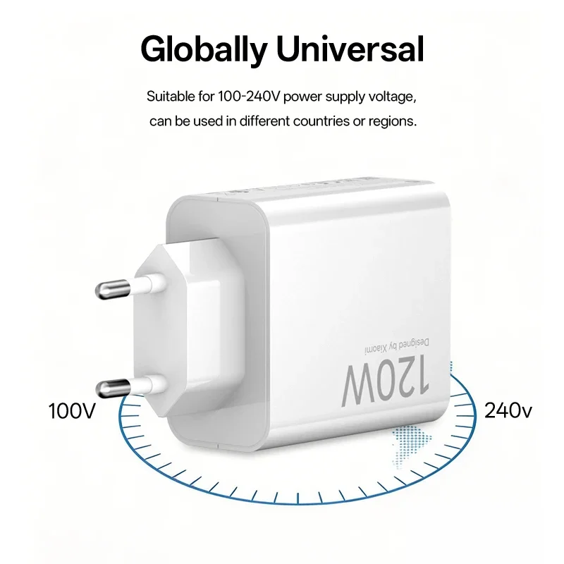FOR 120W Xiaomi EU US Turbo Adapter POCO Xiaomi 15 14 Charger Fast Charging US Redmi Note Mi 14 13T 12