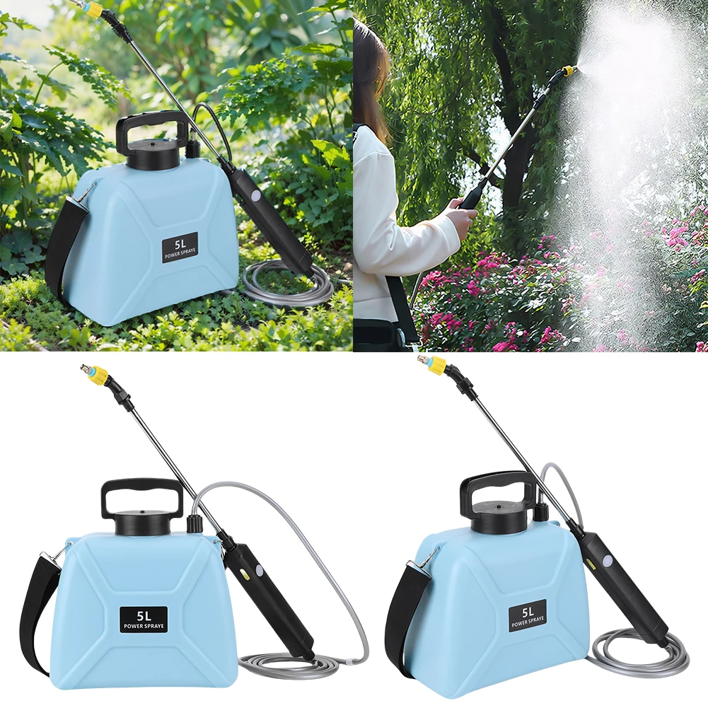 Rociador eléctrico para regadera, rociador multiusos de 5L, con batería de 2500mah, para plantas, césped, patio, malas hierbas