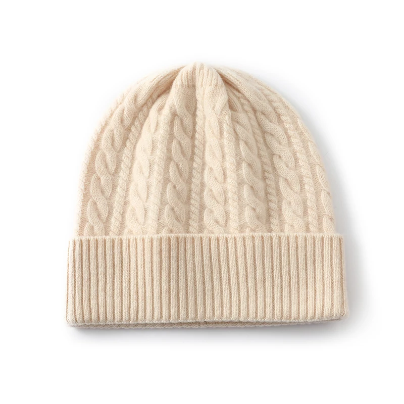 

Осень-зима, новая шапка из 100% чистой шерсти, унисекс, повседневная шапка для защиты ушей, теплая вязаная шерстяная шапка, модная универсальная