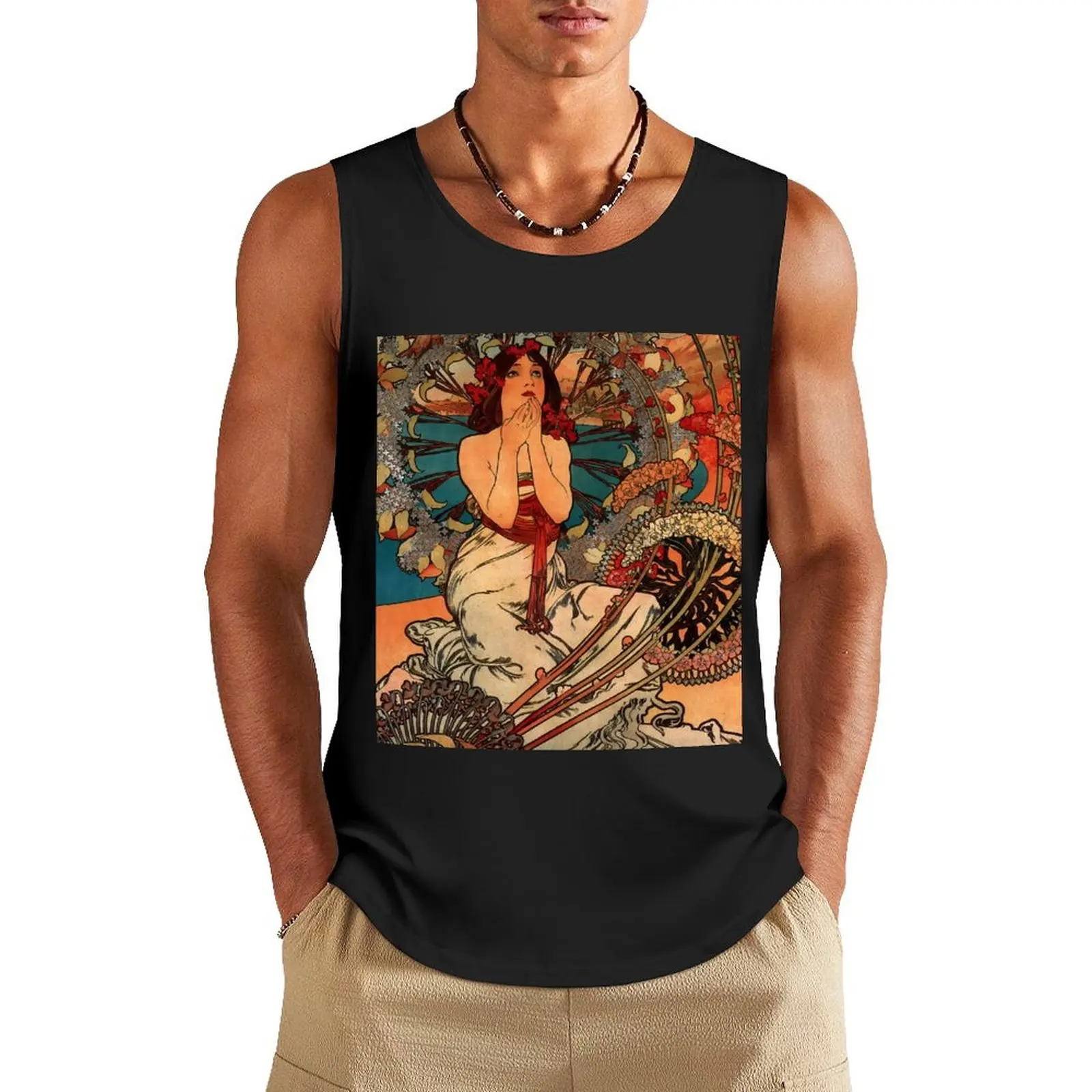 

Monaco Monte Carlo by Alphonse Mucha Tank Top sports t-shirts for men running shirt underwear
