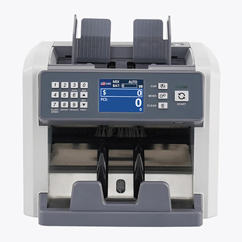 1000 Pcs/Min Business Cash Register Money Counter with Counterfeit Bill Detector CIS UV MG IR DD SN Functions for Bank Store
