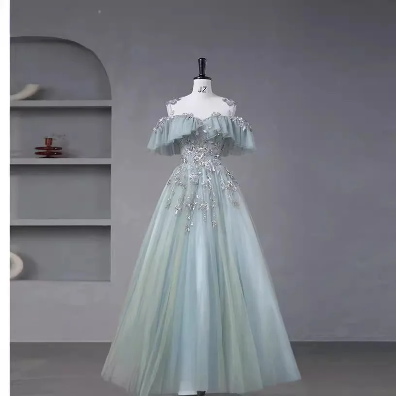 Princ Sle Puffy Rock Abendkleid für Erwachsene, Zeremonie, Leistung, erschwingliches Ballkleid mit hoher Taille, lang, Sve One Oulder