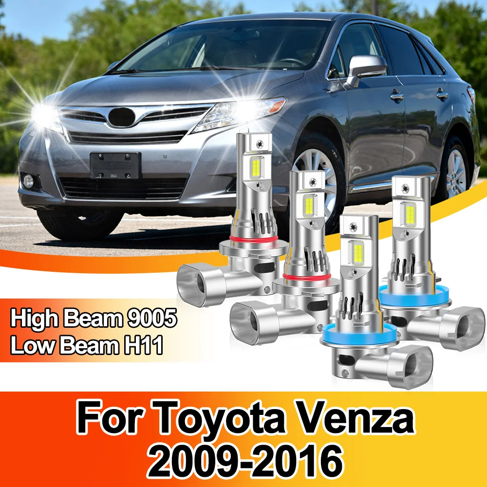 

2/4Pcs H11 Led Bulbs 9005 Hb3 Super Bright Auto Headlamp Bulbs 6000K Headlight high Low Beam Canbus For Toyota Venza 2009-2016