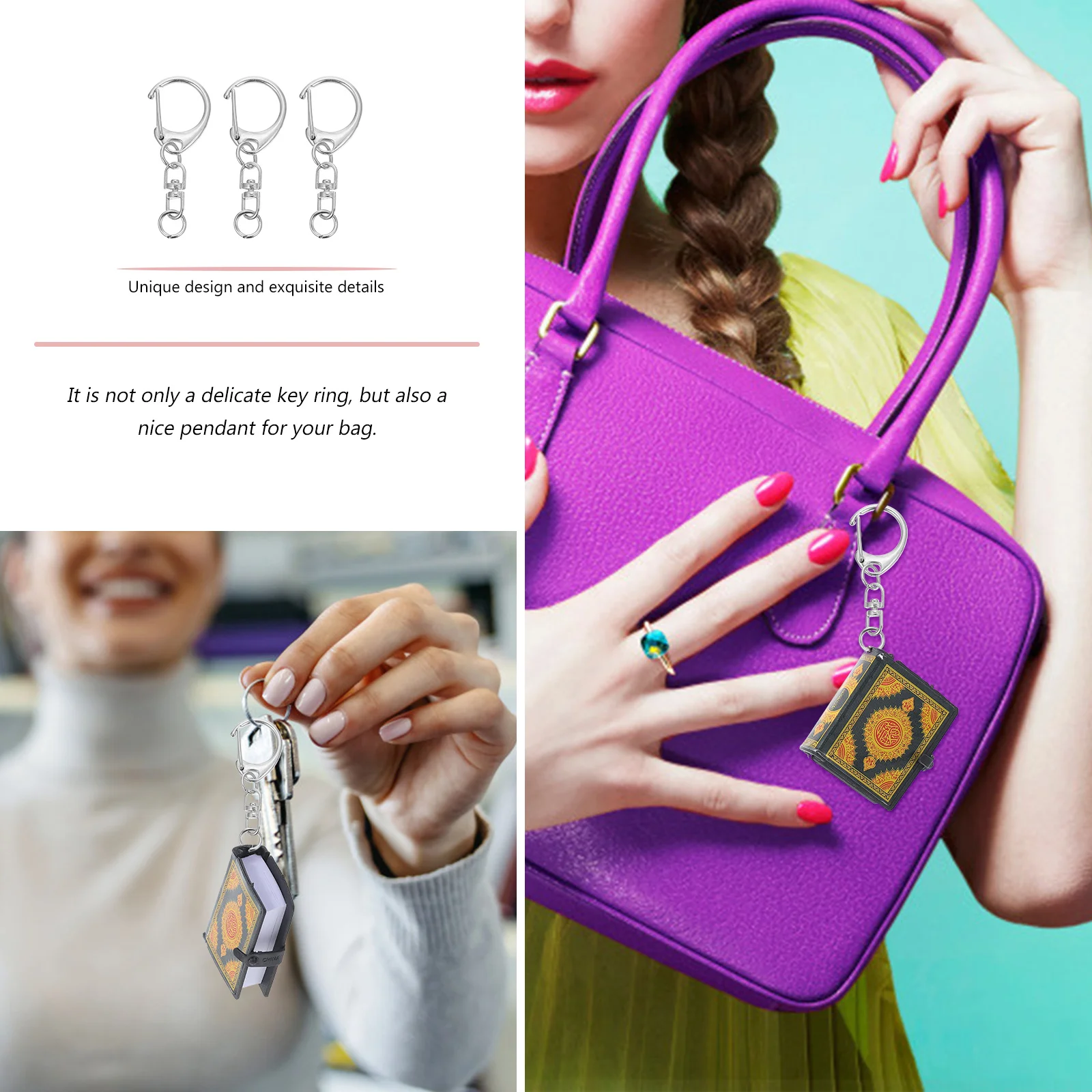 

50 шт., брелок с крючком, D-тип, цинковый сплав, вращающийся брелок с пряжкой, сверхмощный кулон для ключей, сумки, аксессуары для рукоделия