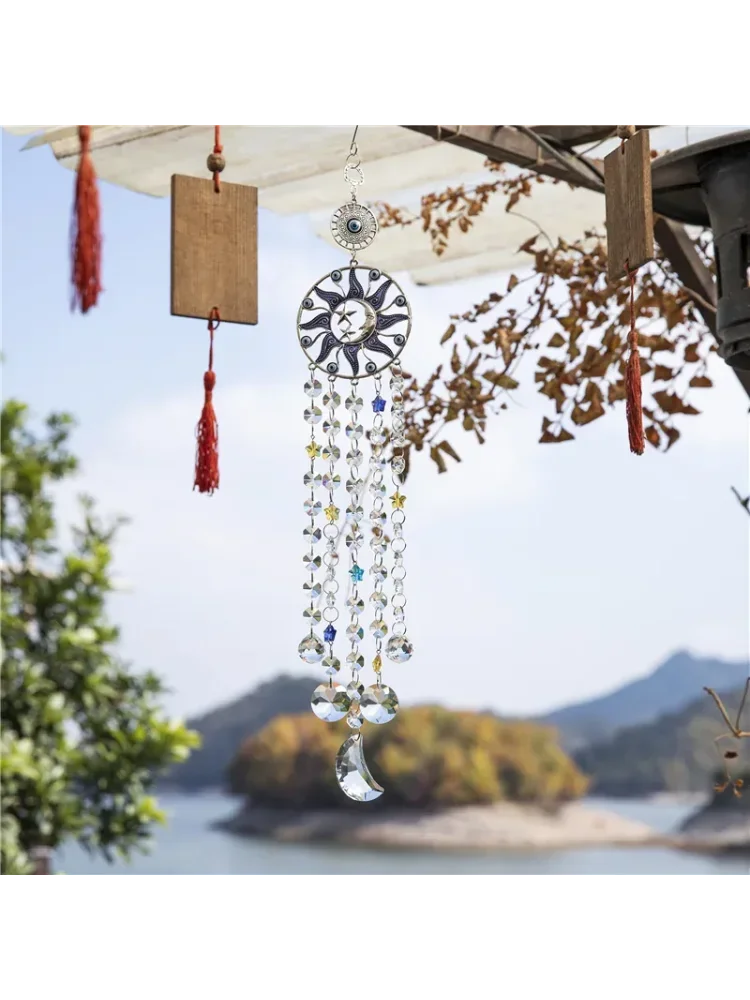 Cristaux suspendus capteur de soleil mauvais œil Hamsa main arc-en-ciel fabricant Chakra vitrail capteur de lumière prisme décoration de jardin de maison