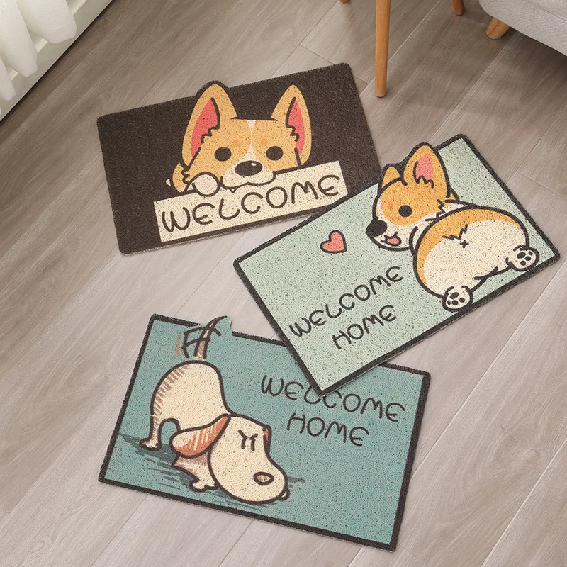 Welcome Doormat Entrance Hallway Rectangle Printed Non-Slip Floor Rugs Front Door Mat Outdoor Rugs Carpet Bedroom Kitchen