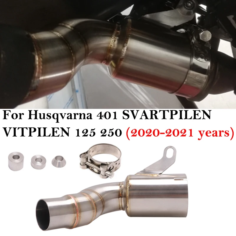 Slip On For Husqvarna 401 SVARTPILEN VITPILEN 125 250 2020 2021 Motorcycle Exhaust Escape System Modify Middle Link Pipe Muffler