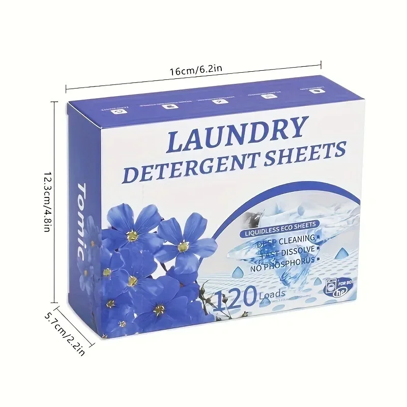 120 pieces of dissolvable fresh natural flower laundry detergent, environmentally friendly, efficient cleaning (120 pieces)