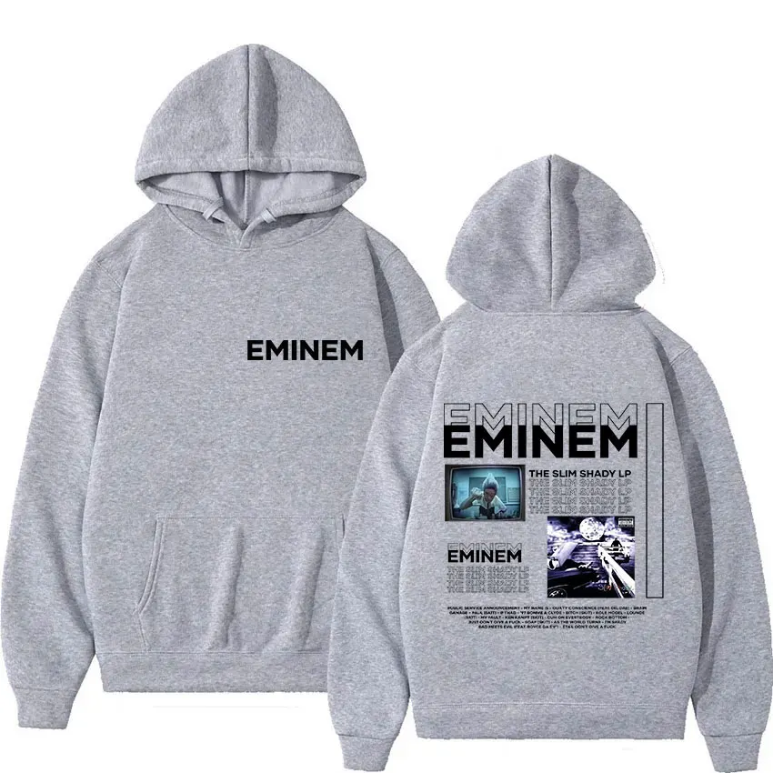 مغني الراب ايمينيم سليم شادي Lp ألبوم جديد 2025 ميرش هوديي الرجال ريترو ستايل الهيب هوب البلوز Y2K موسيقى البوب كم طويل هودي