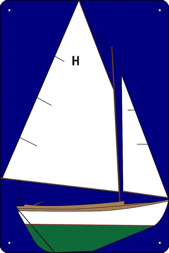 Herreshoff 12 1/2 Sailboat Poster Metal Tin Sign 12 X 8 Inch Funny Man Cave Home Office Bar Decor