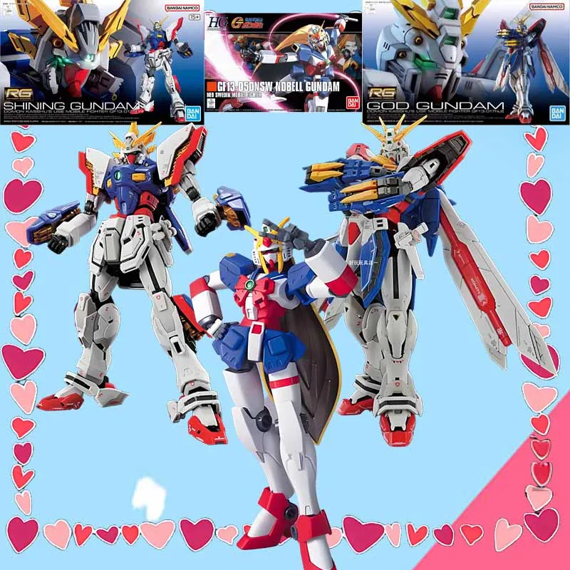 

Bandai Original GUNDAM HG RG SHINNG GUNDAM GF13-05ONSW NOBELL GUNDAM Anime Action Figure Assembly Model Toys Collectible Model