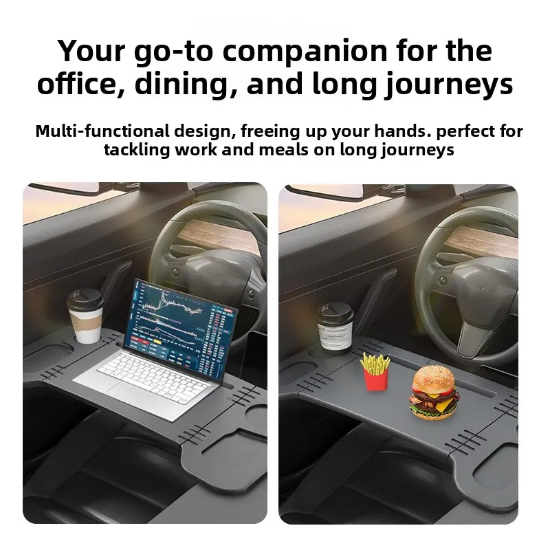 Foldable Car Table compatible with Tesla Li Auto EV, Multifunctional Vehicle Laptop Desk Dining Tray
