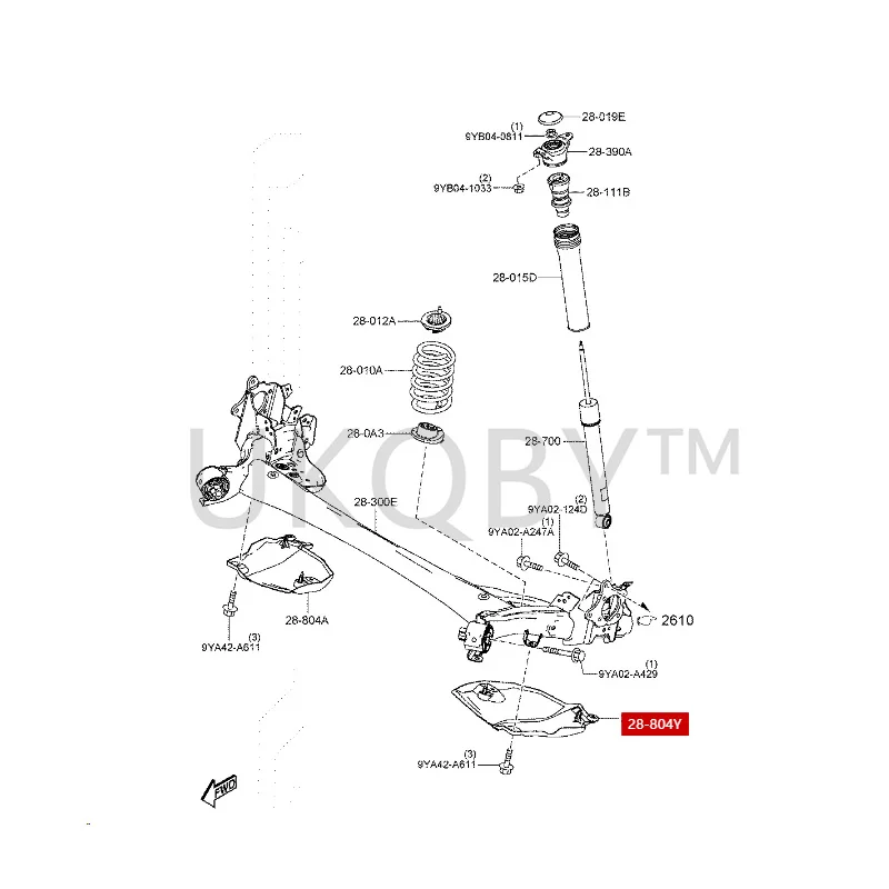 BELG28506 BELG28556 Suitable for Mazda 3 Axela Next Generation Rear support arm mudguard, rear lower swing arm bottom guard plat