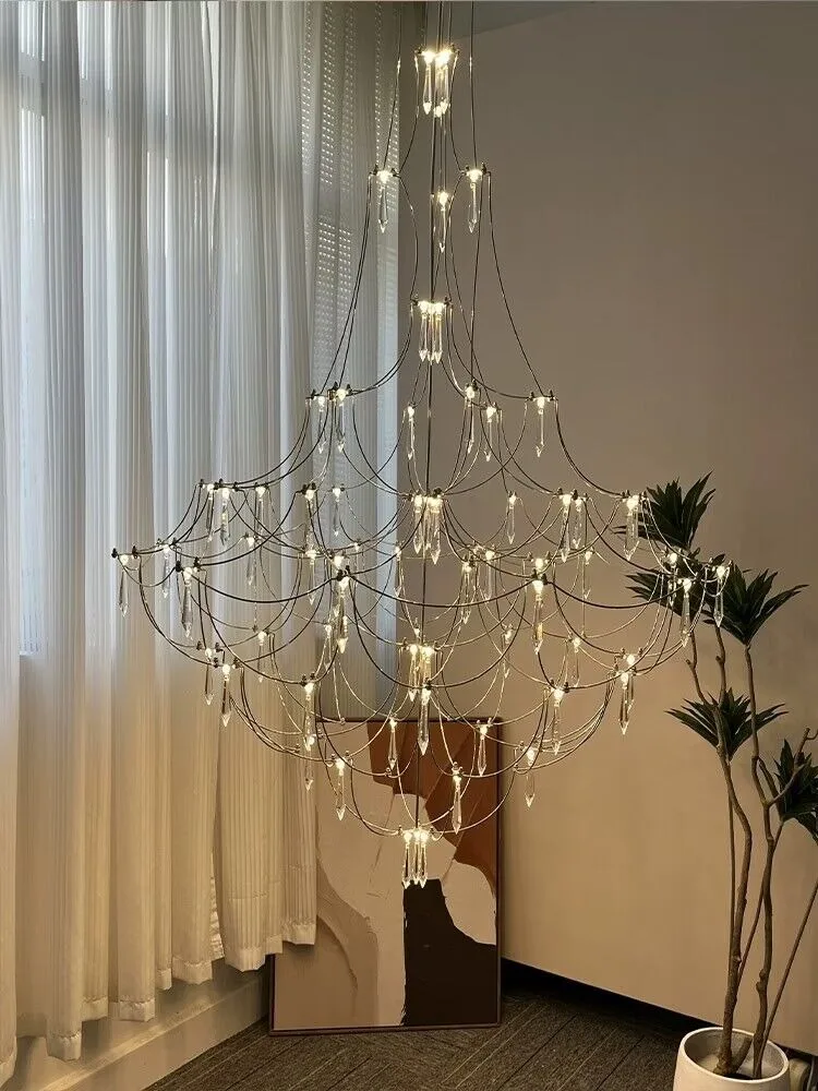 

Deluxe Crystal Lamp Deluxe Star Lamp Firefly Pendant Lamp Modern Led Living Room Lamp Room Villa Designer Creative Lighting