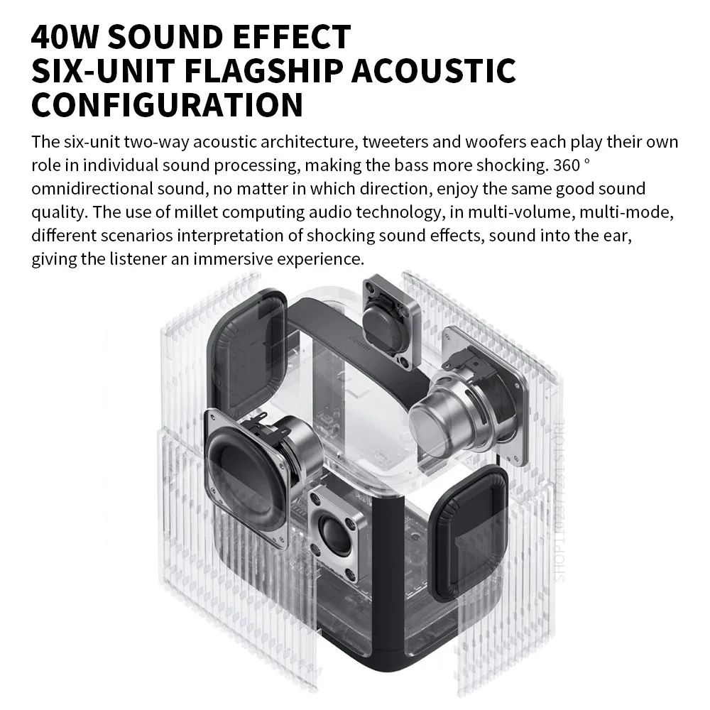 Xiaomi Outdoor Bluetooth Speaker Camp Six-Unit Flagship Acoustics, Co-Tuned with Harman, 14-Hour Long Battery Life *CN*