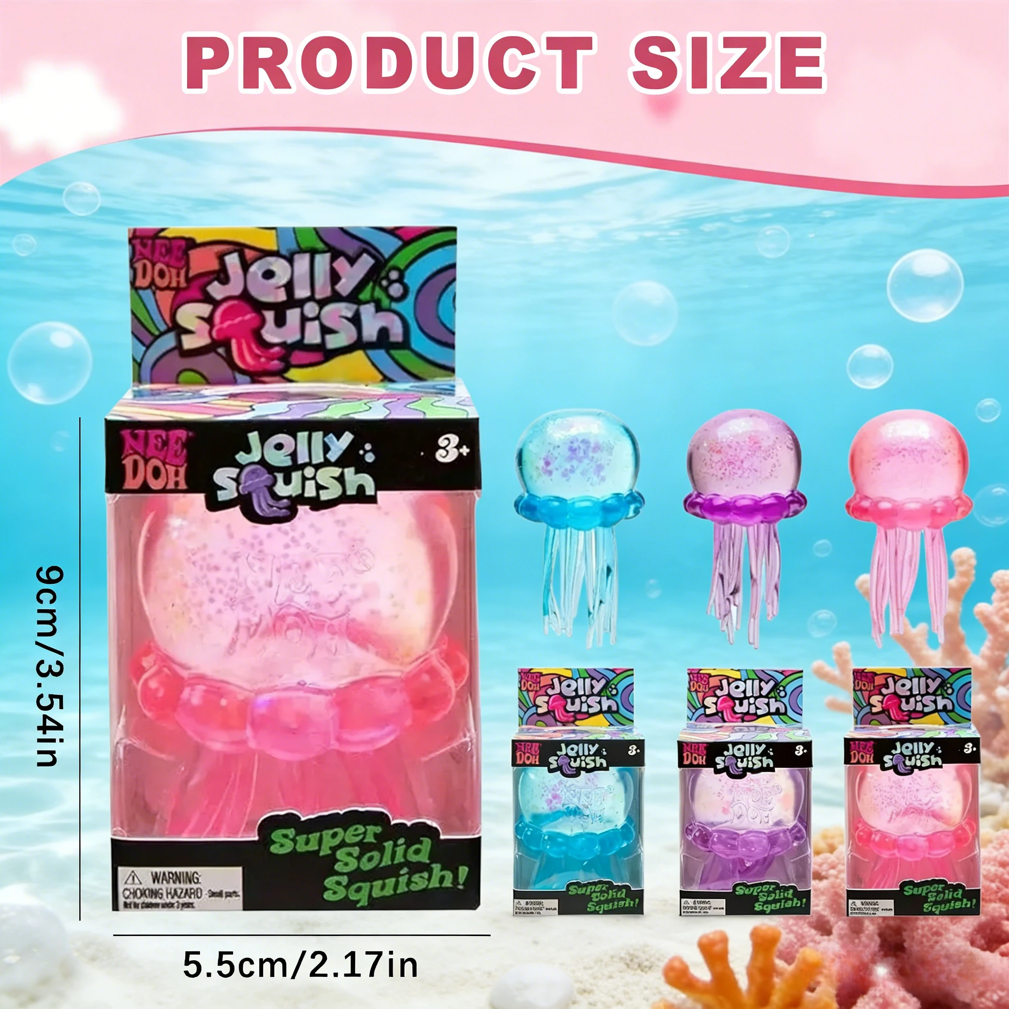 Juguete de Peluche de Medusa NeeDoh, Juguete Sensorial Suave para Apretar, Antiestrés