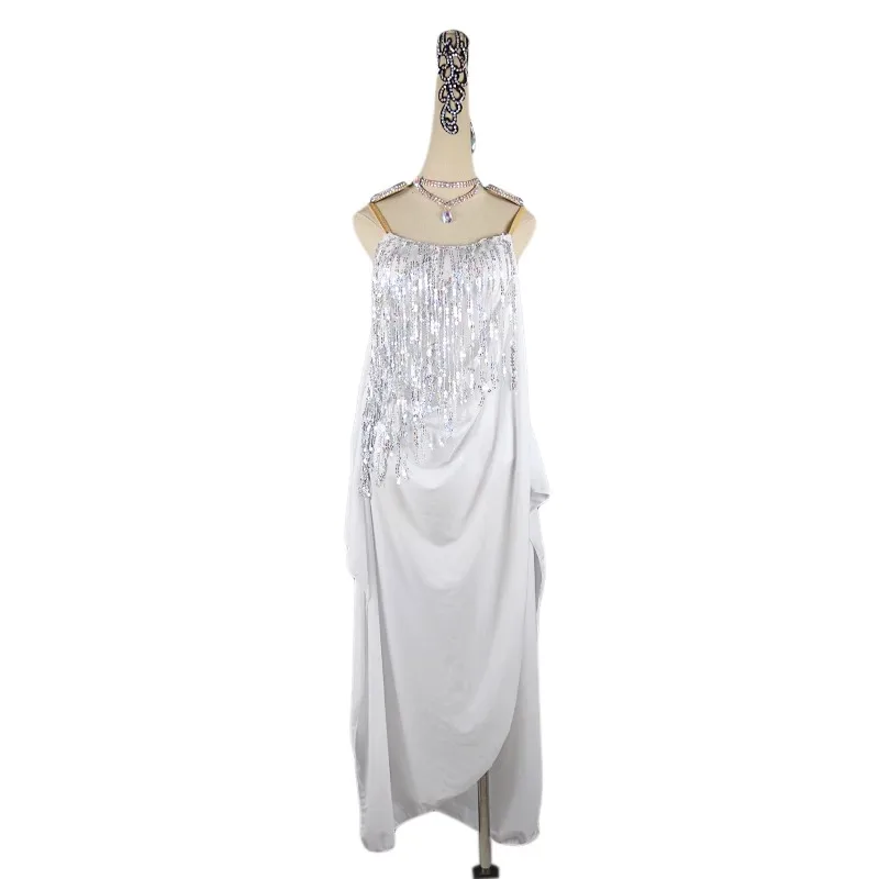 Dress For Dancing Sports Costume Women Latin Practice Dancewear Party Skirt Line Suit Competition Girl Stage Clothes Female Prom