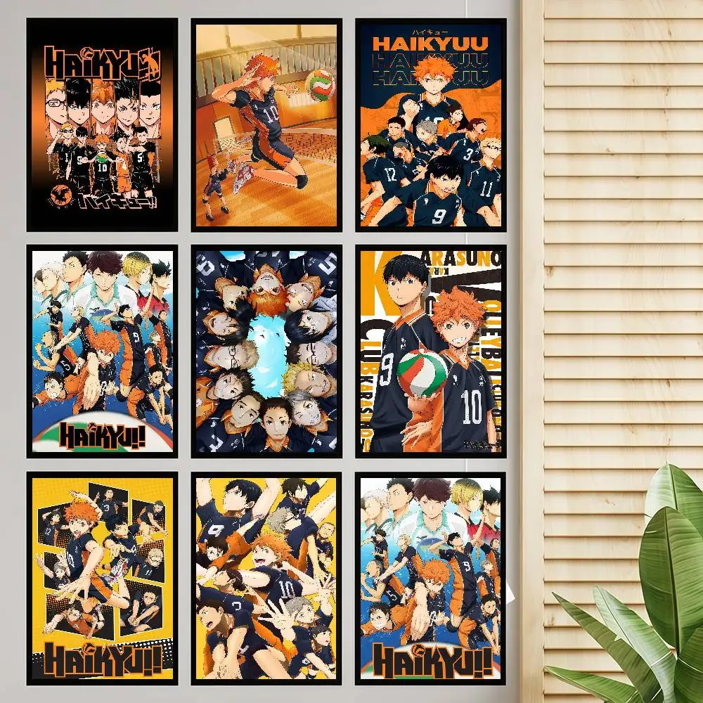 Haikyuu Anime Volleyball DIY Sticky Poster Vintage Zimmer Bar Cafe Dekor Home Decor
