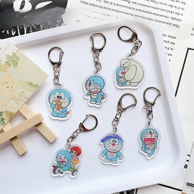 

Doraemon Keychain Anime Acrylic Model Backpack Pendant Cartoon Cute Keyring Key Chain Car Pendant Bag Decoration Kids Toys Gifts