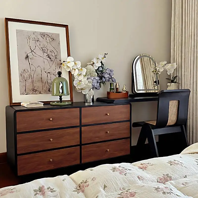 

Essentials European Vanity Desk Shelves Wooden Modern Drawers Dressing Table Room Stuff Corner Muebles De Dormitorio Furnitures