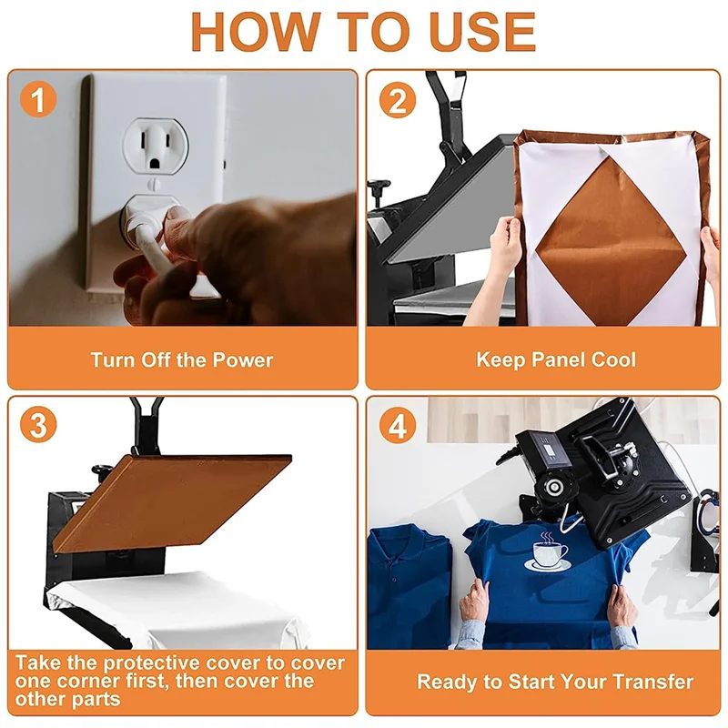 Copertura avvolgente da 2 pezzi per pressa di calore, copertura avvolgente da 16 x 20 pollici Copertura avvolgente per pressa di calore riutilizzabile resistente al calore Vogue