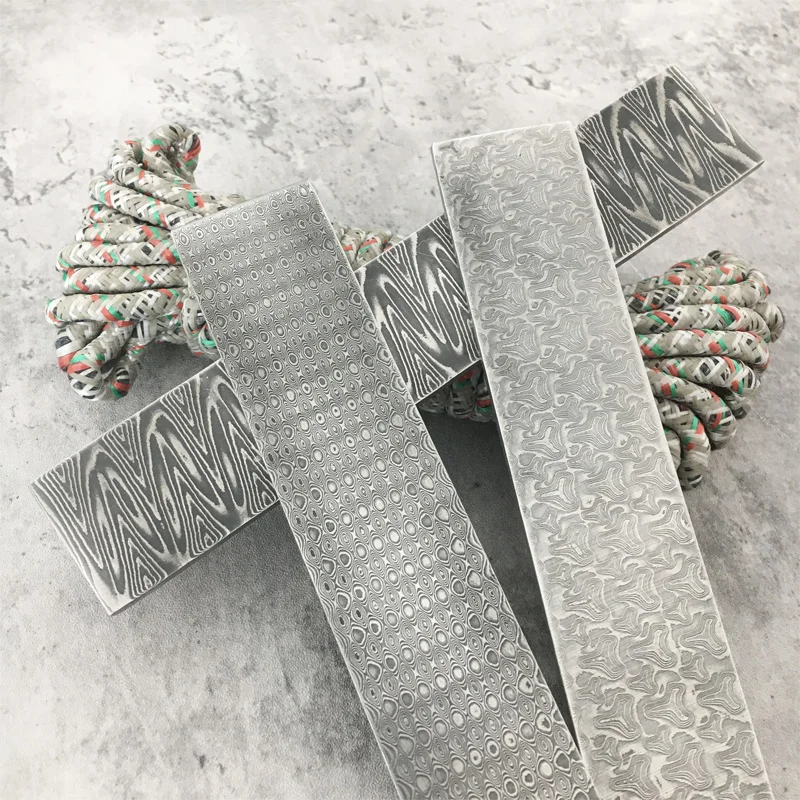 16x3x0.3CM Damascus Steel - Blade Blanks for DIY Knife Making, Handmade Knife Billet Raw Material Lightning/raindrop/ Grain