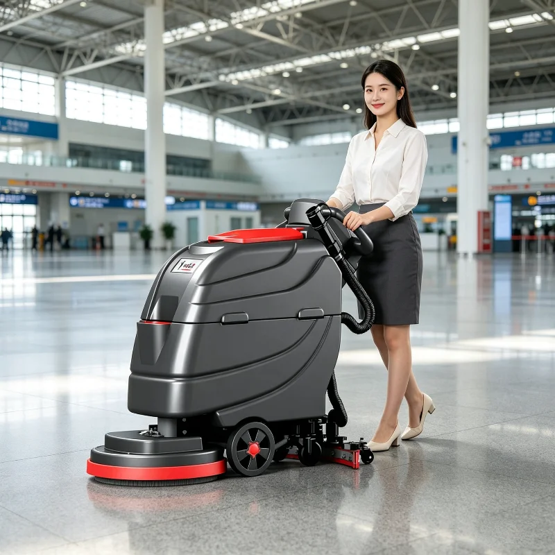 [2026 Hot Selling] Yingle Hand Push Washing Machine Commercial Industrial Factory Car Automatic Brush Intelligent Sweeper Tracto