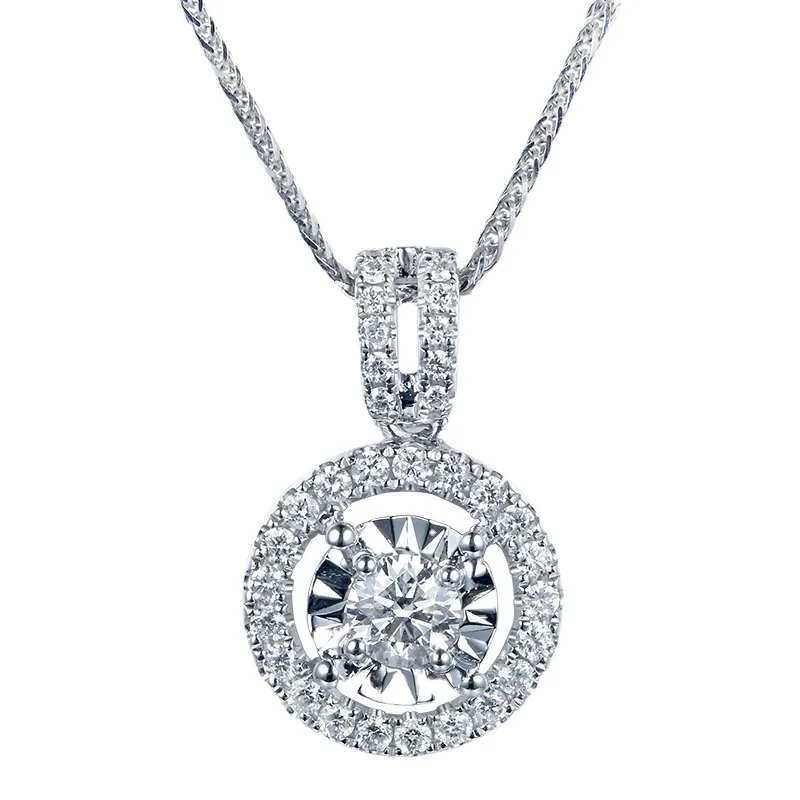 3-carat AAA zirconium necklace made of S925 pure silver with a white gold collar for ladies' party and date fashion jewelry